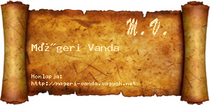 Mágeri Vanda névjegykártya